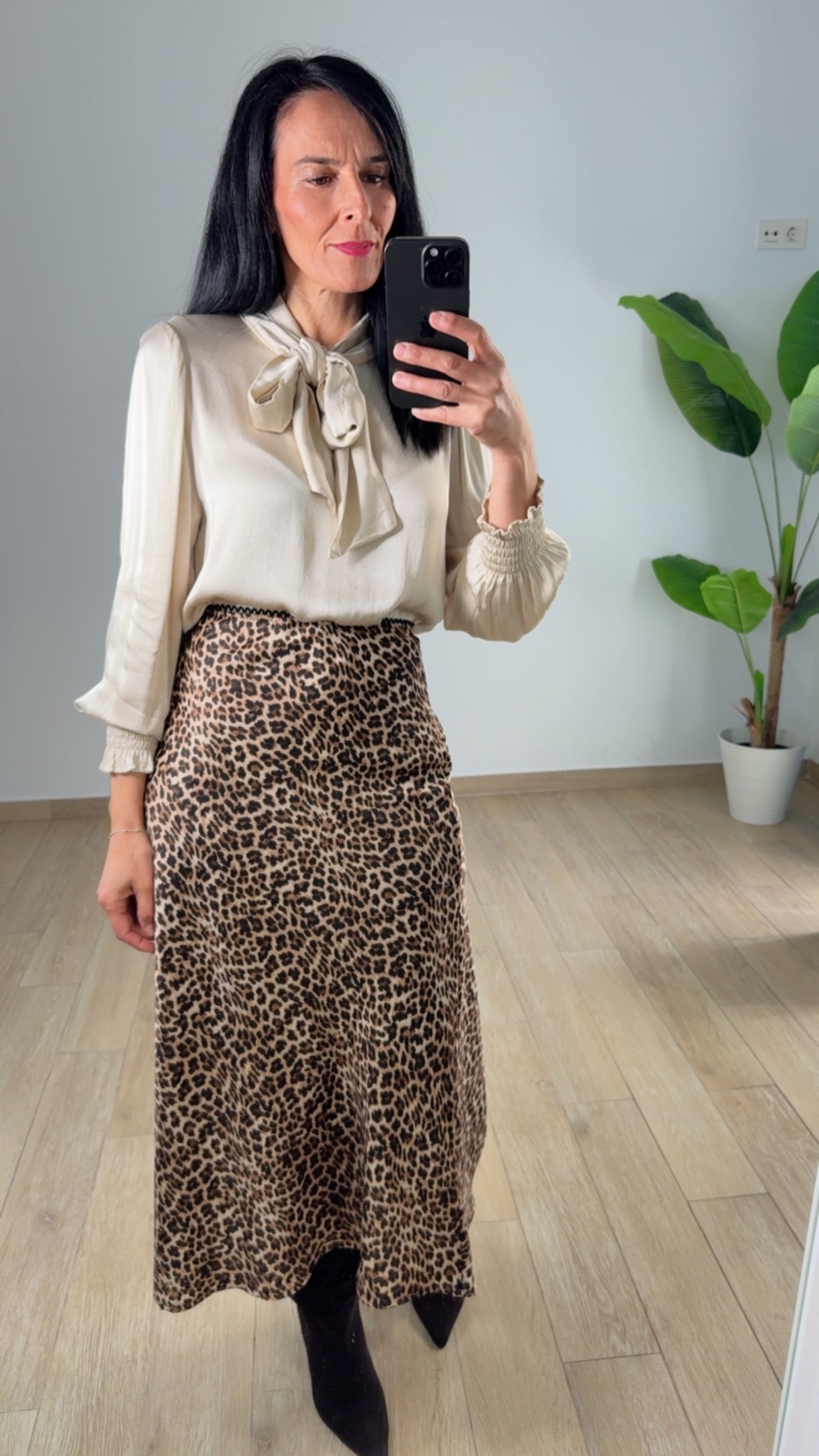 Falda midi estampado Animal