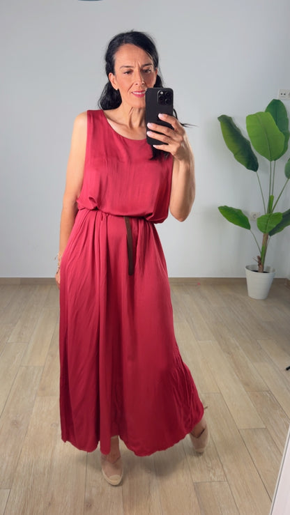 Vestido Satén Sage