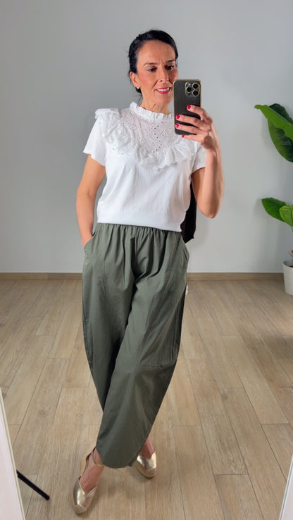 Pantalón Barrel tela
