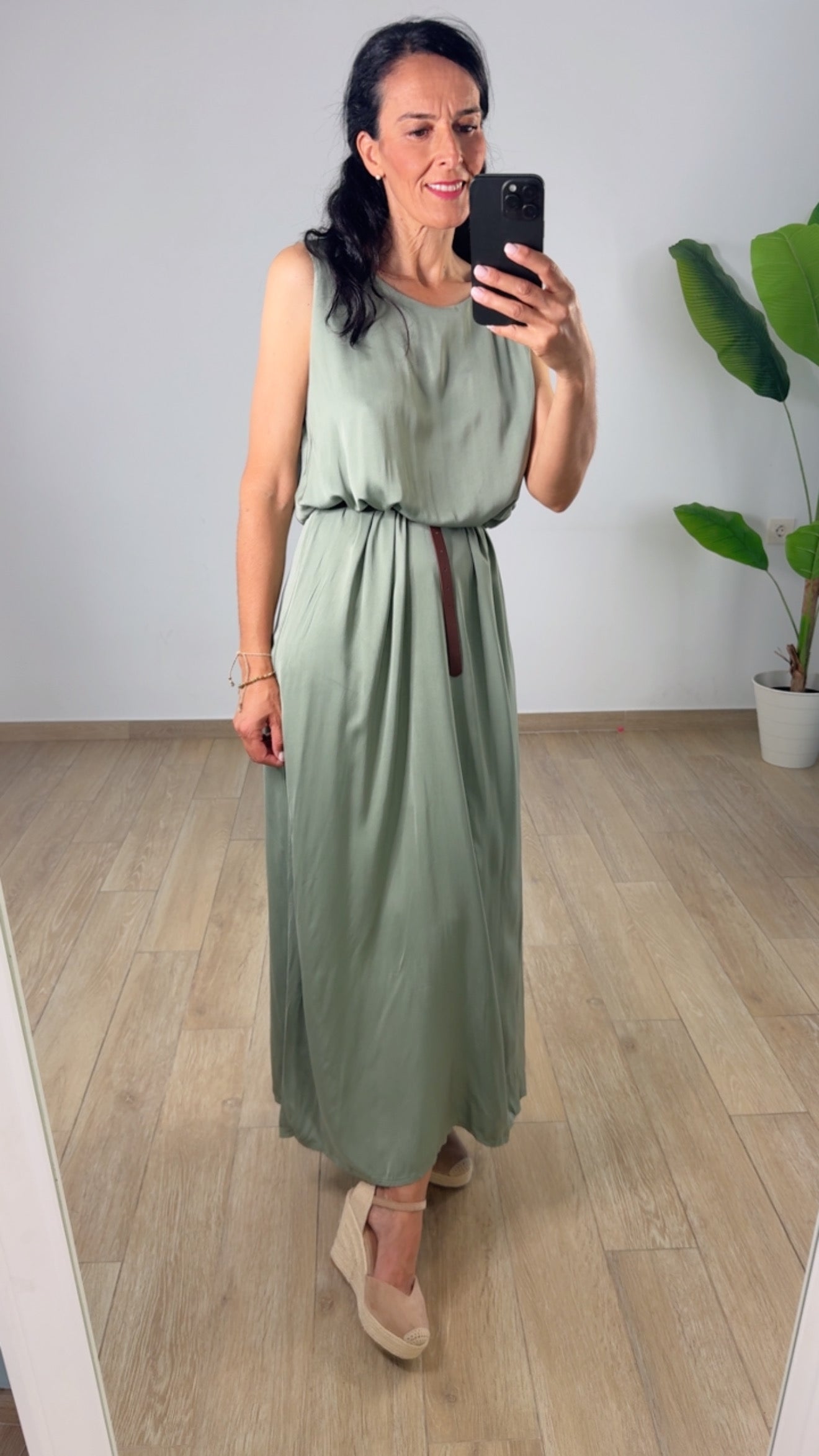 Vestido Satén Sage